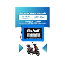 Motolux Madrid Batarya Standart Kapasite Lifepo4 60v 18ah Elektrikli Motosiklet Bataryası