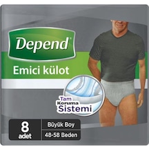Depend Emici Külot Erkek Hasta Bezi Büyük 8'li