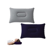 Şişme Kamp Ve Yolculuk Yastığı - Ergonomik - Kadife Yüzey Çok Renkli