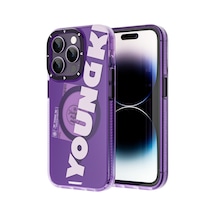 iPhone 14 Pro Uyumlu Kılıf Magsafe Şarj Özellikli Youngkit Binfen Serisi Yazı Temalı Kapak