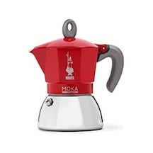 - Moka İndüksiyon Kırmızı: 4 Cups Ocak Üstü Espresso Pişirici - 150ml - Alt Hazne: Dış Paslanmaz Çelik İç Alüminyum - Patentli Güvenlik Valfi - İndüksiyon Ocak Türleri İçin Uygundur Aeropress