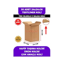50 Adet 24x24x36 Tek Oluklu Baskısız Boş Koli Kare Koli Çok Amaçlı Koli Tst