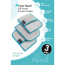 Twino 3'lü Bulaşık Süngeri Ultra Güçlü Sert Mutfak Ocak Teli Zor Kir Ovma Mikrofiber Temizlik Bezi