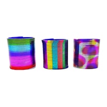 Metalik Renkli Stres Yayı Desenli Oyuncak Stres Yayı - 5 Cm Çapında - 1 Adet