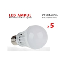 7W Enerji Tasarruflu Led Ampul 5 Adet