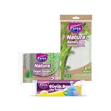 Natura Sünger, Bambu Bez Ve Büyük Boy Çöp Torbası Paketi