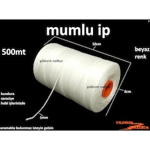 Mumlu İp 500mt Beyaz Renk Hobi İpi Sağlam Duble