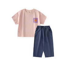 Cigit Yüksek Bel Pantolonlu Takım 2-10 Yaş Pudra Pembe