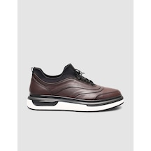 Hakiki Deri Kahverengi Erkek Günlük Sneaker Kahverengi