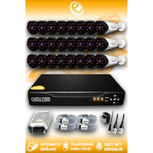Elitcam 24 Kameralı Uzay 24 Dış Kamera Set HDD'siz Full HD Gece Görüşlü Güvenlik Kamerası Sistemi