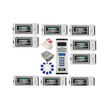 9 Daire Nts 2001-b 4,3'' Görüntülü Diafon Beyaz-8004 Tuş Takımlı Şifreli+geçişli Zil Panelli Set