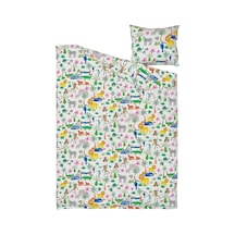 Ikea Natthager Tek Kişilik Nevresim Takımı 150 X 200 Cm Siyah - Beyaz - Yeşil - Sarı - Turuncu Çok Renkli