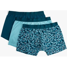 Koton 3'Lü Boxer Seti Soyut Baskılı Çok Renkli Yeşil 4Slm90054Mk Yeşil