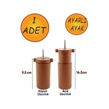 Ayarlanabilir Gizli Mobilya Kanepe Baza Koltuk M8 Civatalı Vidalı Orta Destek Ayağı Ayak Kahve 9.5cm Diğer