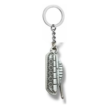 Askeri Tank Figürlü Metal Anahtarlık Gümüş Renk Unisex Aksesuar