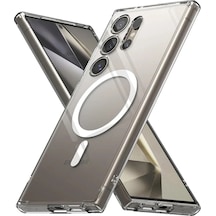 Ilkeshop Newface Samsung Galaxy Uyumlu S24 Ultra Kılıf Magneticsafe Şeffaf Silikon - Şeffaf