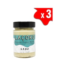 Laçoko Şekersiz Katkısız Glutensiz Vegan Doğal Az Kavrulmuş Çiğ Yer Fıstığı Ezmesi 3 x 320 G