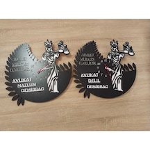 Avukat Avukatlık Bürosu Kişiye Özel İsim Yazılı Duvar Saati 2323 Çok Renkli