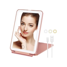 Vkemall Makyaj Aynası, 80 Led Işıklı Tuvalet Aynası, Kompakt Led Ayna, 3 Renkli Işıklı T