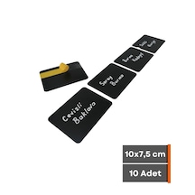 10 Adet Silinebilir A7 Karatahta Siyah Etiket 10 x 7,5 CM Yapışkanlı
