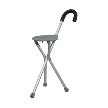 Medikaltec Oturaklı Baston, Katlanabilir, Alüminyum,