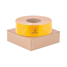 Badem10 3 Metre Tüvtürk Onaylı Reflektör Fosforlu Şerit Bant 5.5 Cm Sarı