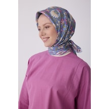 Belli Etnik Desen Saf İpek Twill Eşarp - 2026 İlkbahar-yaz T 4314 Leylak