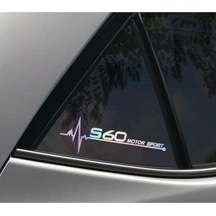 Volvo S60 Yan Cam Sticker Oto Kapı 20 Cm X 7 Cm Renkli