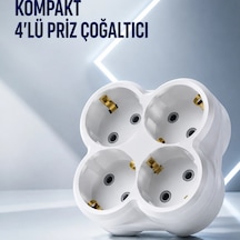 Duvar Tipi Priz Çoğaltıcı 4 Çıkışlı Kablosuz Kompakt Priz Adaptörü Diğer