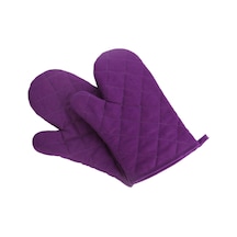 Mor Su Tek Mutfak Pişirme Mikrodalga Fırın Eldiveni Eldiveni Tencere Pedi Isıya Dayanıklı Korumalı