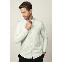 Tudors Slim Fit Dar Kesim Uzun Kol Erkek Gömlek-25700 Mint