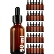 Afracam Amber 50 Ml Kapaklı Dropper Damlalık Cam Şişe 30 Adet Siyah