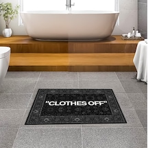 Evaşk Banyo Paspası İpeksi Kadifemsi Halı Yüzey Kaymaz Taban 45x75 BM01545S Siyah