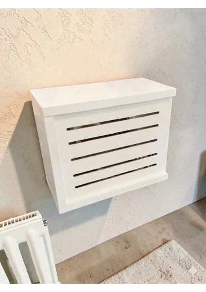 Beyaz Modem Saklama Kutusu Duvara Monte Kayar Kapaklı 25 Cm Yükseklik 30 Cm Genişlik 15 Cm Derinlik
