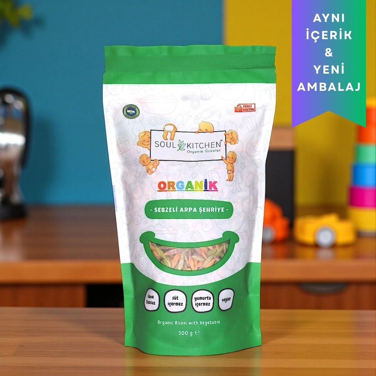 Soul Kitchen Organik Sebzeli Arpa Şehriye İlave Tuzsuz Vegan 300 G