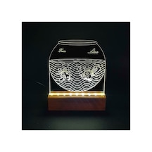 Akvaryum Led Işıklı Pleksi Kişiye Özel Gece Lambası Beyaz - 738338809 Beyaz