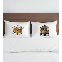 Bk Gift Kişiye Özel Sevgili Tasarımlı Pamuklu 2 Li Yastık Kılıfı Seti-3 50x70cm , Sevgiliye , Ev si, Tasarım Ev Tekstili