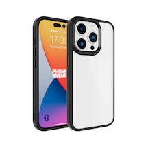 Apple iPhone 15 Pro Max Uyumlu Klfs Krom Kılıf-siyah Siyah