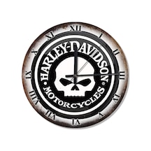 Harley Davidson Logo Şekilli Duvar Saati (407686176) Çok Renkli