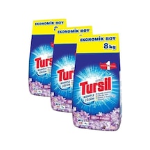 Tursilmatik Leylak Bahçesi Toz Çamaşır Deterjan 8 Kg, Leylak Bahçesi 8kg 3 Paketi