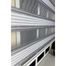 Storburada Gri Renk Geçişli Geniş Plise Zebra Stor Perde