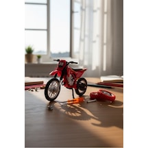 Model Cross Kırmızı Motorsiklet Sök Tak Tekerlekli 1:18 Ölçek 3+ Yaş Çok Renkli
