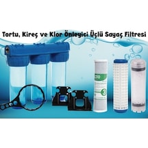 Sulook Daire Girişi 10 İnç Tortu, Kireç Ve Klor Önleyici Üçlü Sayaç Filtresi