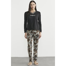 Sementa Leopar Kombinli Pijama Takım - Siyah Siyah