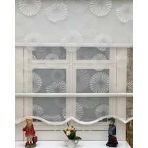 Ekru Spor Desenli Çift Mekanızmalı Tül Stor Perde (125401071)