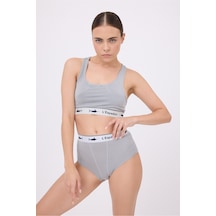 Racer Crop Top Racer Back Crop Top-3'li Avantaj Paketi-3411 Gri
