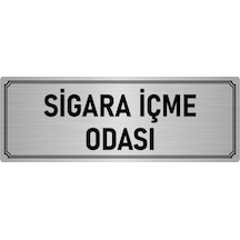 Metal Yönlendirme Levhası, Departman Kapı İsimliği Sigara İçme Odası 7x20 cm Gümüş Renk