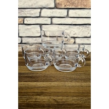 Saplı Çay Bardağı- Nescafe Bardağı-kahve Bardağı-6 Adet - 270 Cc