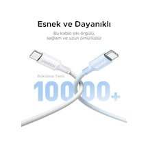 Usb-c 100w 5a Qc Pd Örgülü Hızlı Şarj Kablosu, 1 Metre, Mavi, 65253