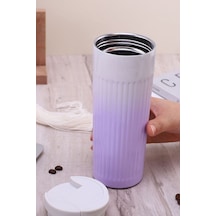 304 L Çelik 0,5 L Mor Beyaz Degrade El Termos Mug Cin917mr Mor
